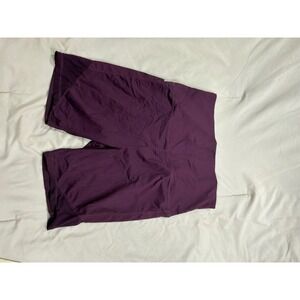 Maacie Womens High Waisted Biker Shorts Purple Side Pockets Athletic Size XL